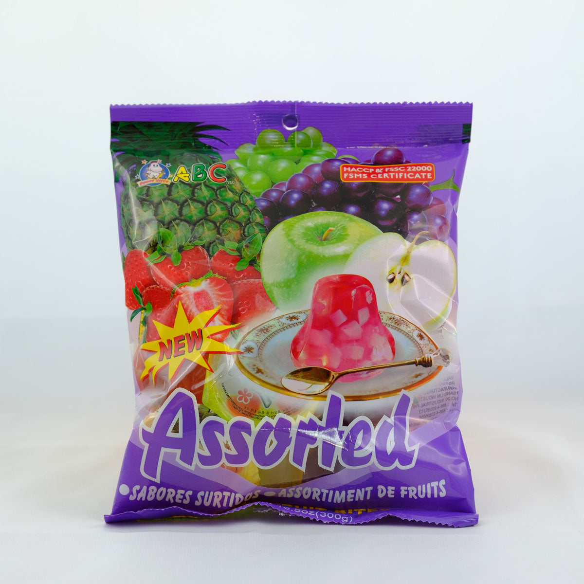 ABC COCONUT JELLY SQUARE CUP ASSORTED IN PACK 285G