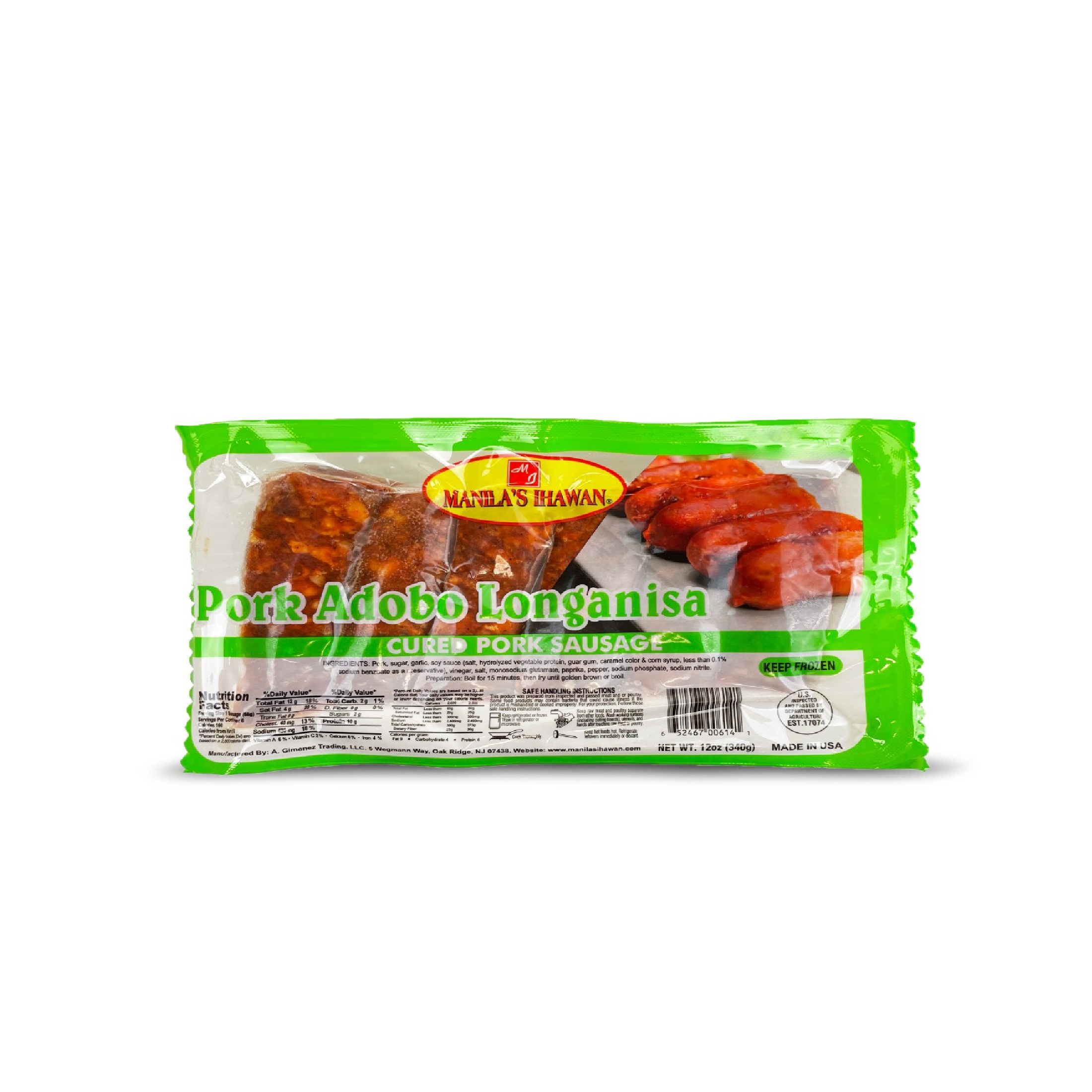 MANILA IHAWAN FROZEN PORK ADOBO LONGANISA Chuchay Supermarket 2