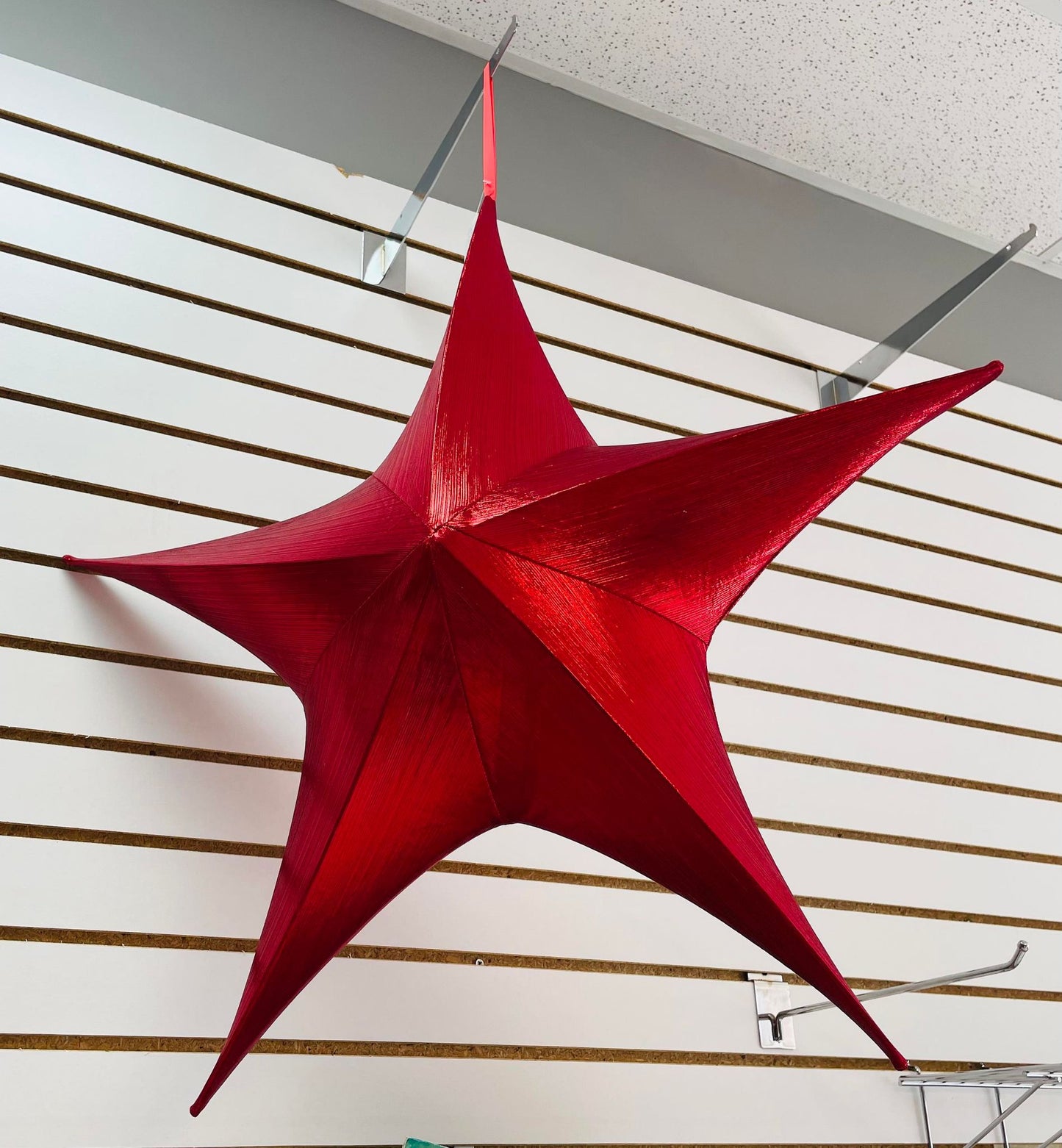KA 32" FOLDABLE METALLIC SATIN PAROL/STAR RED C2334R
