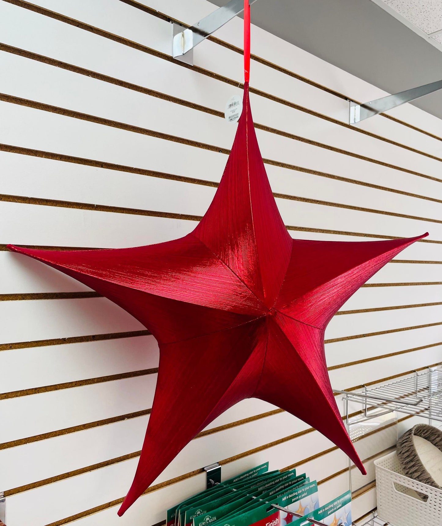 KA 32" FOLDABLE METALLIC SATIN PAROL/STAR RED C2334R