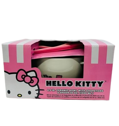 HELLO KITTY RAMEN BOWL WITH CHOPSTICK AND SPOON
