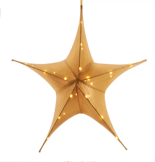 KA 26" LIGHT UP FOLDABLE GOLD PAROL/STAR - C2336GO