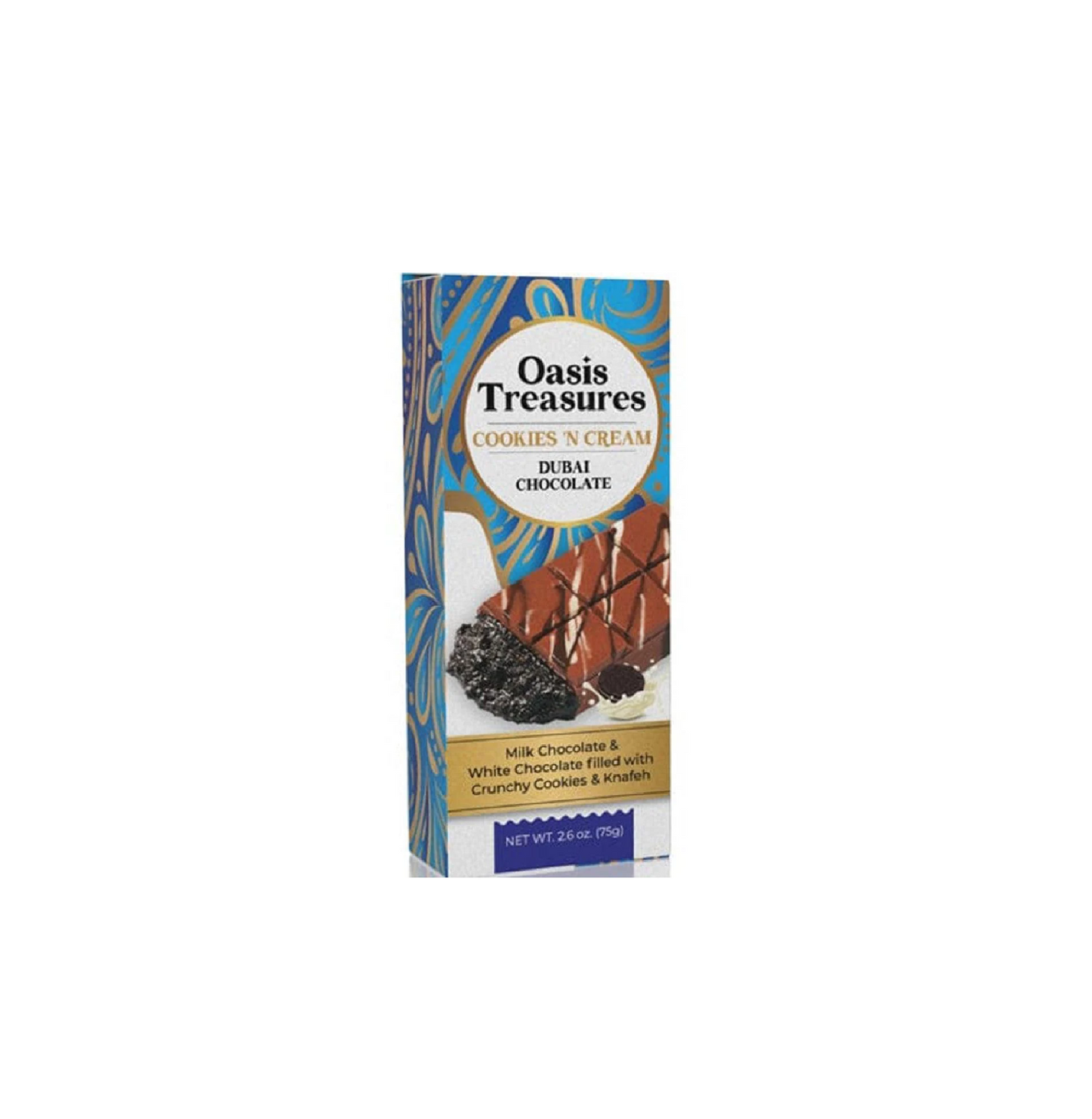 OASIS TREASURE DUBAI COOKIES AND CREAM BAR 70 GRAMS
