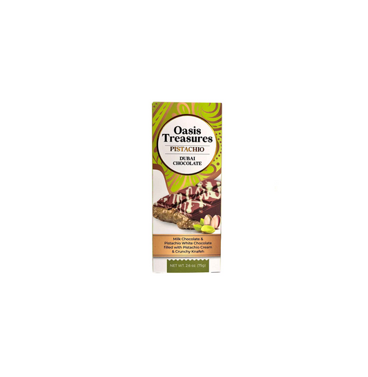 OASIS TREASURE DUBAI PISTACHIO KNAFEH CHOCO BAR 70 GRAMS
