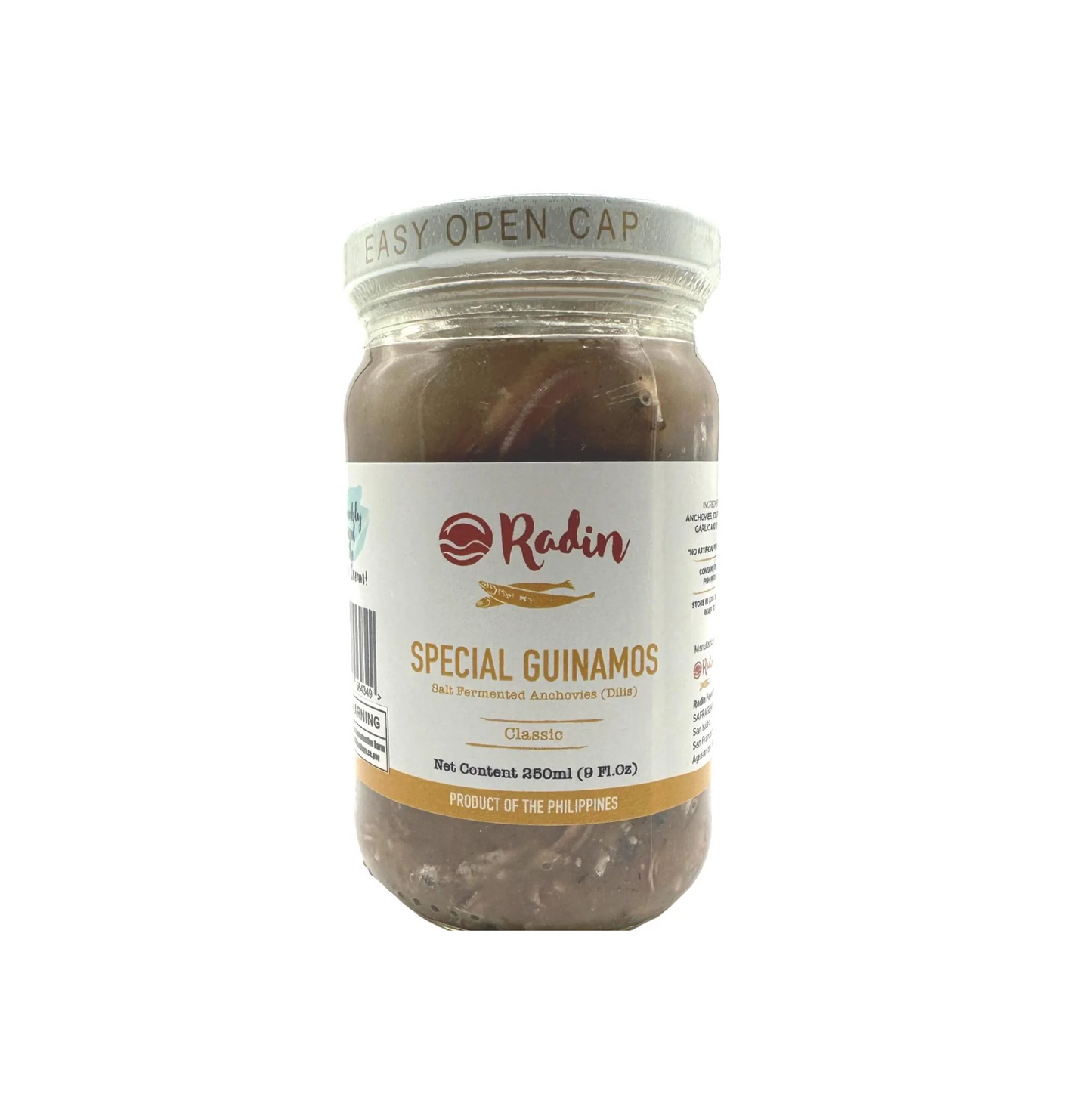 RADIN SPECIAL GUINAMOS SALT FERMENTED ANCHOVIES DILIS CLASSIC 250 GRAMS