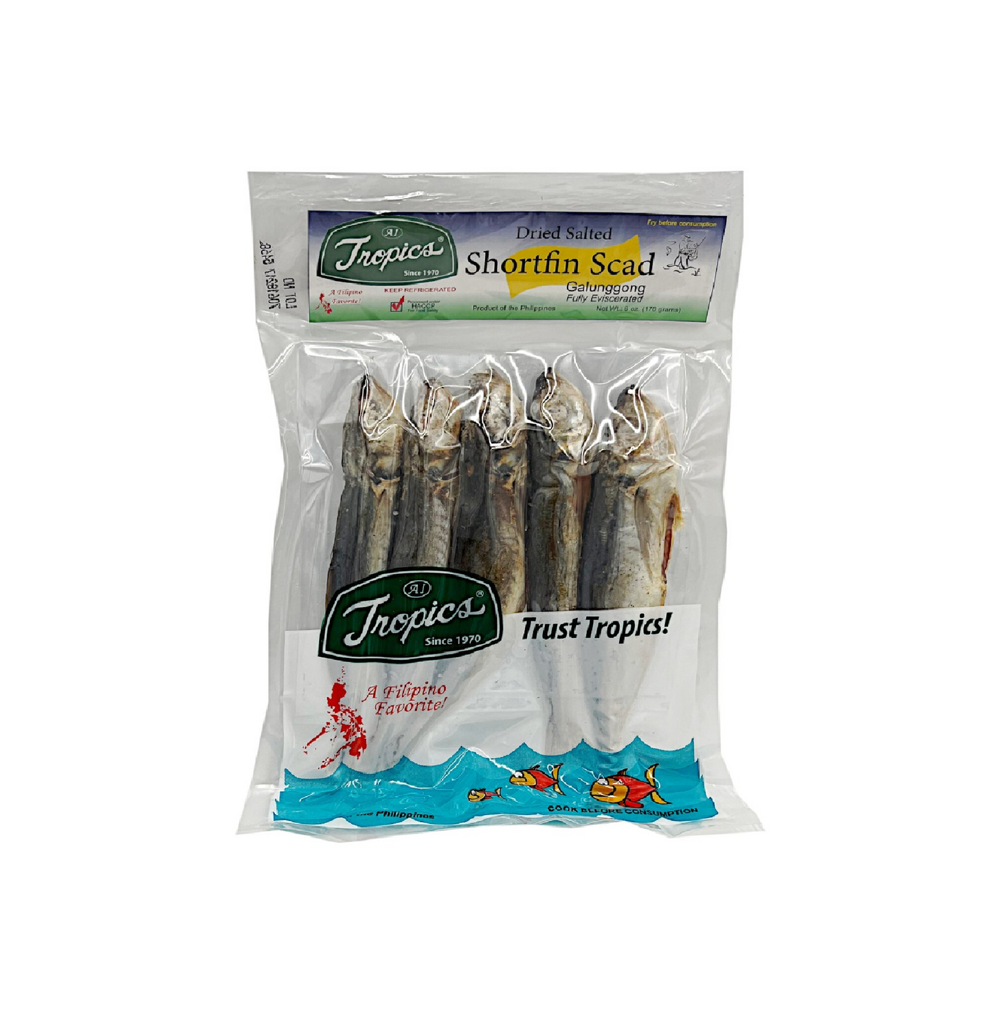 TROPICS DRIED SHORTFIN SCAD ( GALUNGGONG ) 6 OZ