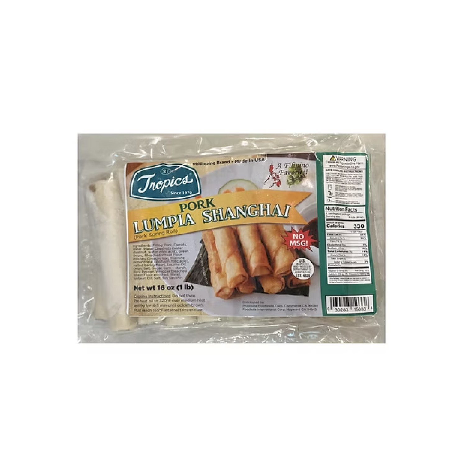 TROPICS LUMPIA SHANGHAI PORK 16 OZ