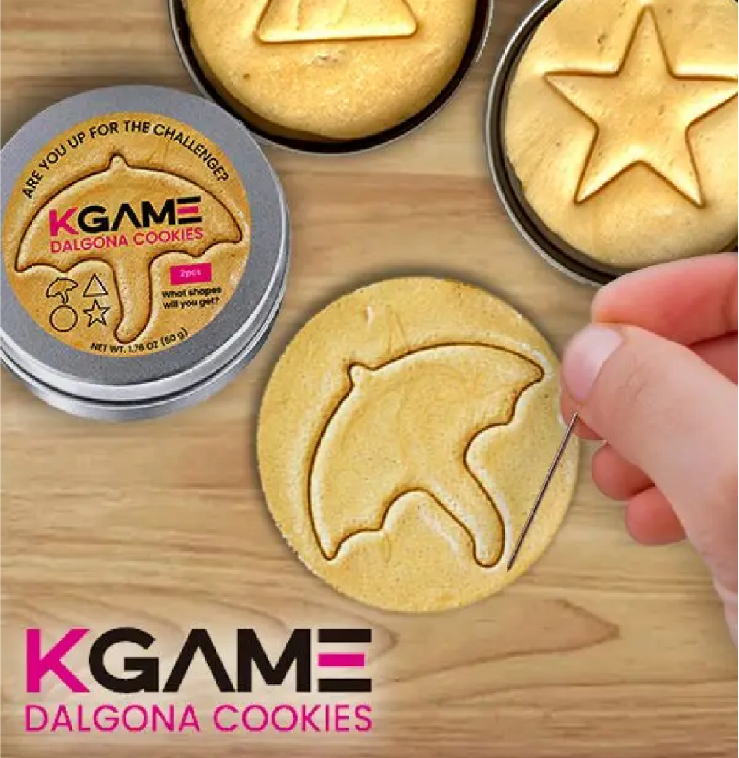 Kgame Dalgona Cookie Tin (2 Cookies)