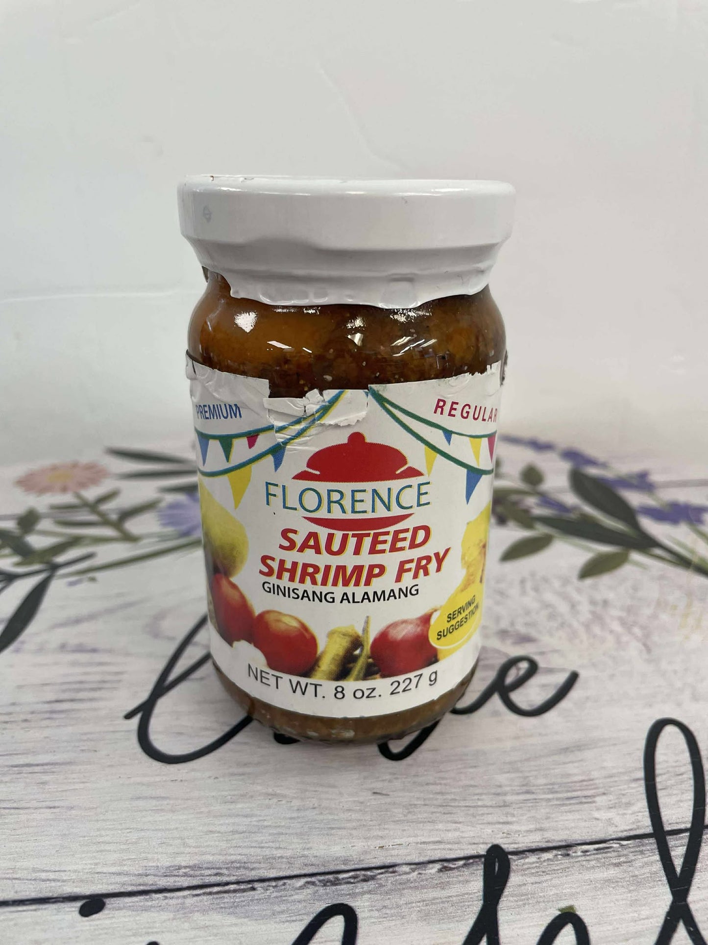 FLORENCE SALTED SHRIMP FRY BAGOONG ALAMANG 8oz (Regular,Sweet)