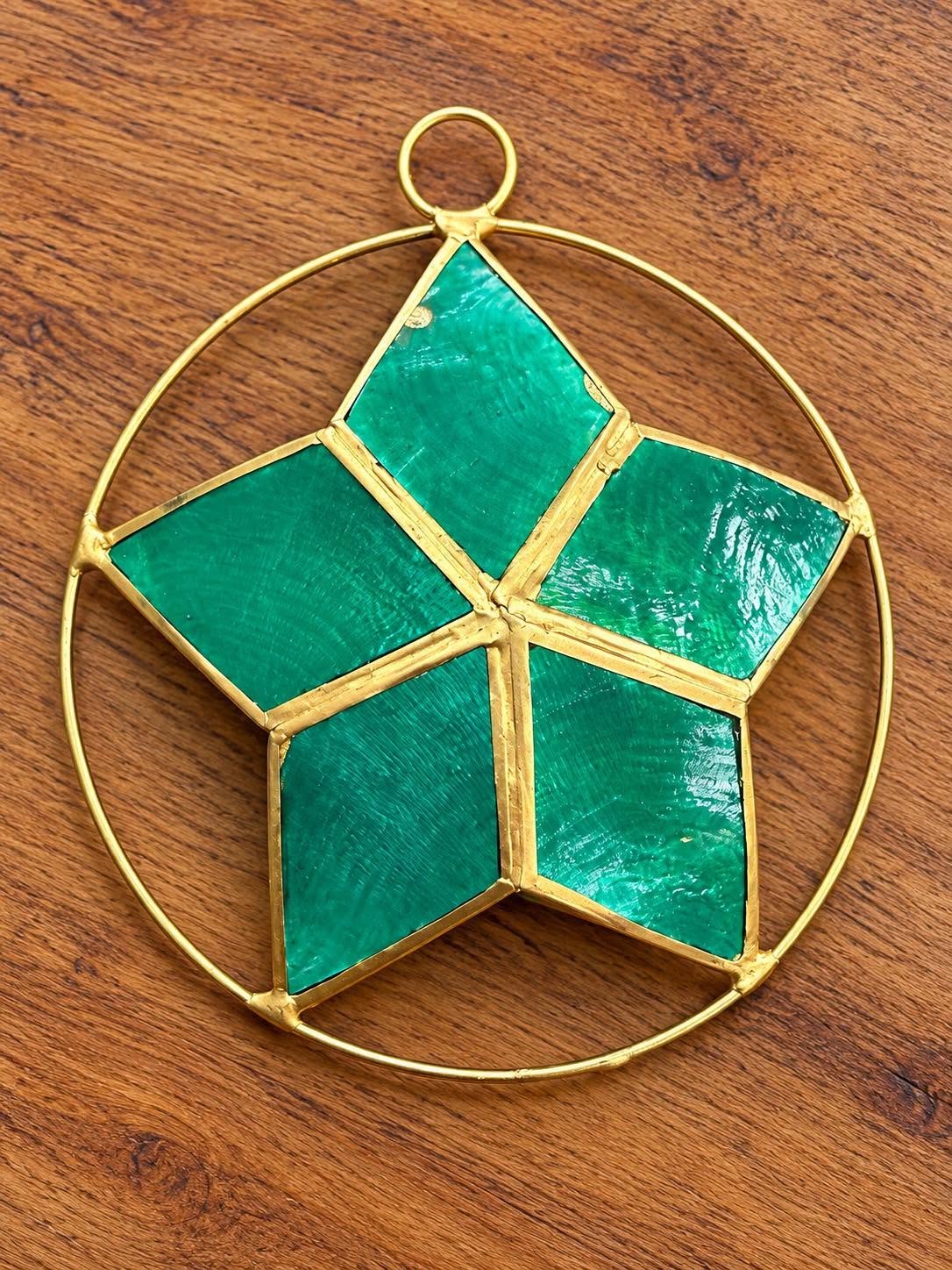 Capiz Stars Ornament 5"