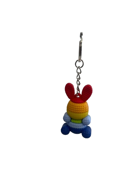 KEYCHAIN - RAINBOW PRIDE BUNNY