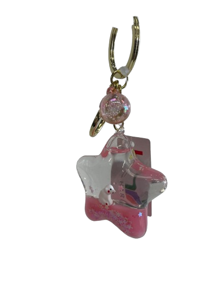 KEYCHAIN - STAR PINK BEAR