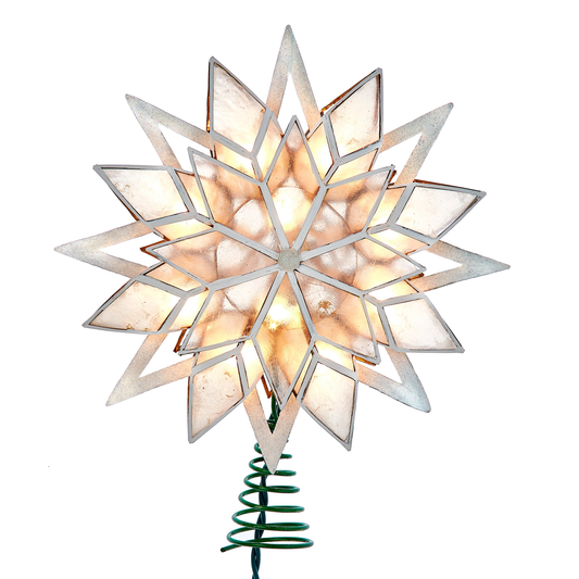 KA UL 3171 WHITE GLITTERED CAPIZ STAR