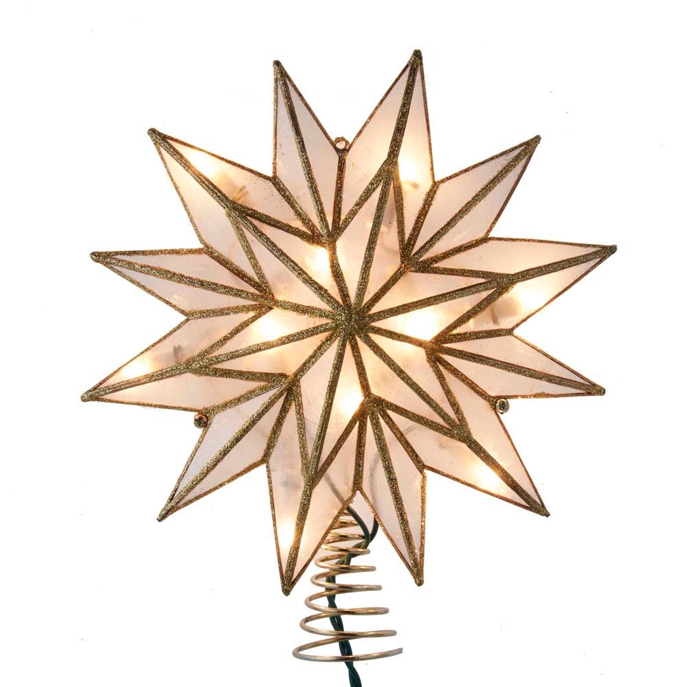 KA - UL 3161 GOLD CAPIZ STAR TREE TOPPER