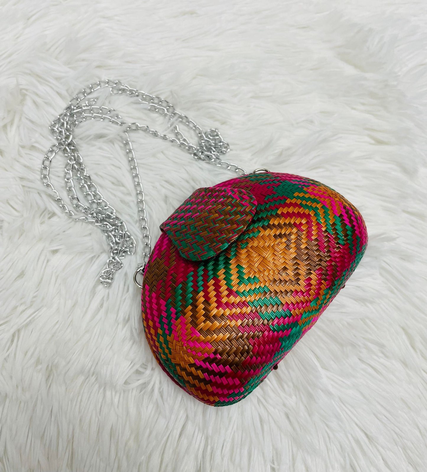 MINI CLUTCH ABACA BAG RED
