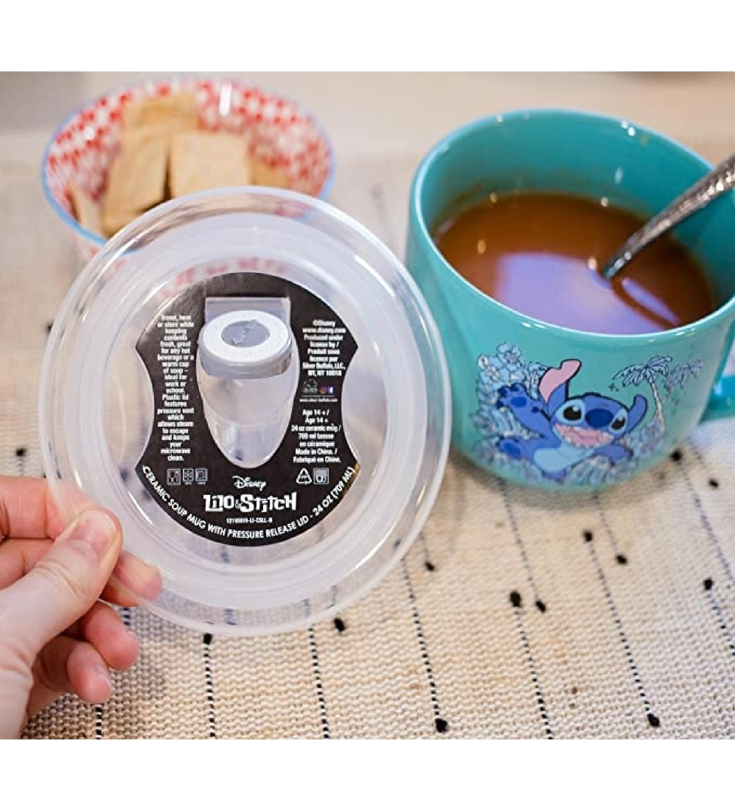 SILVER BUFFALO LILO & STITCH CERAMIC MUG WITH SPOON