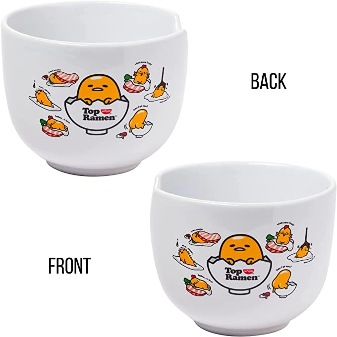 GUDETAMA LAZY EGG CERAMIC BOWL WITH CHOPSTICK