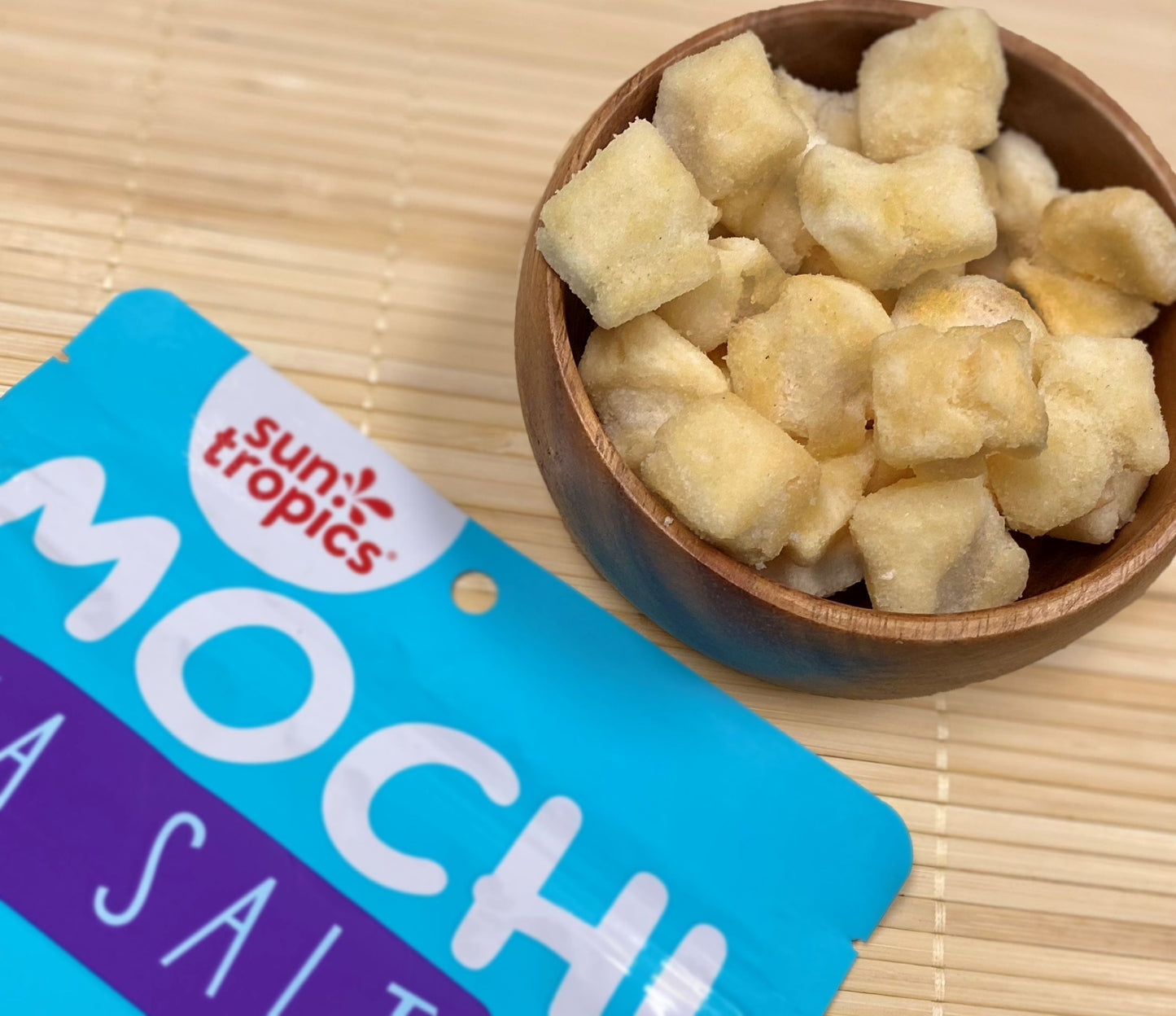 SUN TROPICS MOCHI SEA SALT SNACK BITES 100G