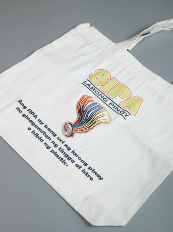 Larong Pinoy Sipa Design Canvas Tote Bag