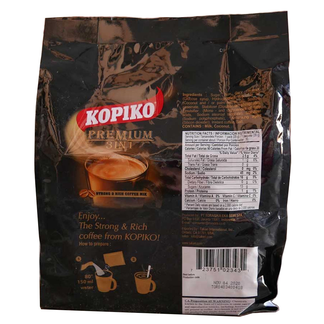 KOPIKO 3-IN-1 PREMIUM COFFEE 30 SACHETS