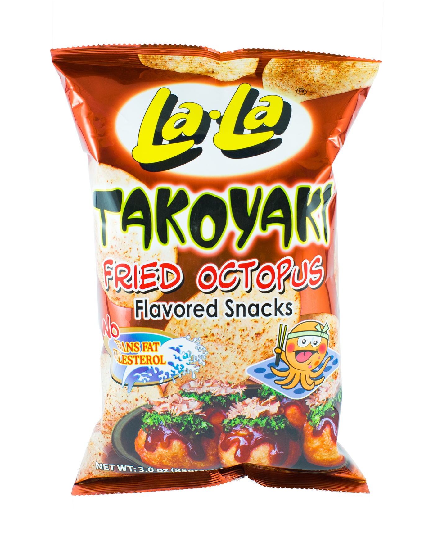 LALA TAKOYAKI FRIED OCTOPUS FLAVORED SNACK 85 GRAMS