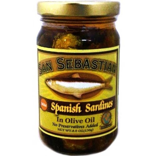 SAN SEBASTIAN SARDINES MILDCORN OIL  220 GRAMS