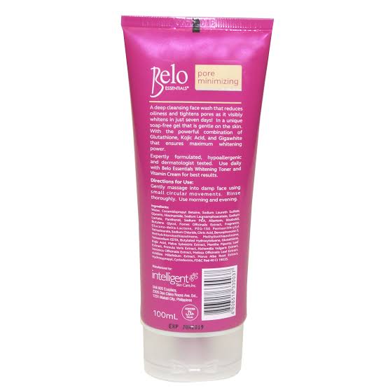 BELO ESSENTIALS FACIAL WASH PORE MINIMIZING WHITENING FACIAL WASH