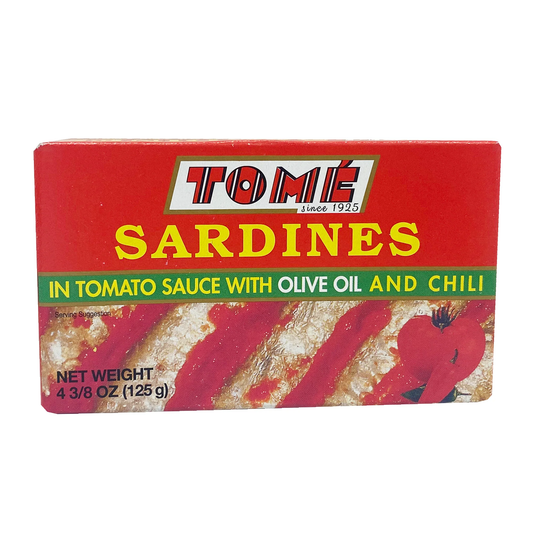 TOME SARDINEZ IN TOMATO SAUCE WITH OLIVE OIL & CHILI