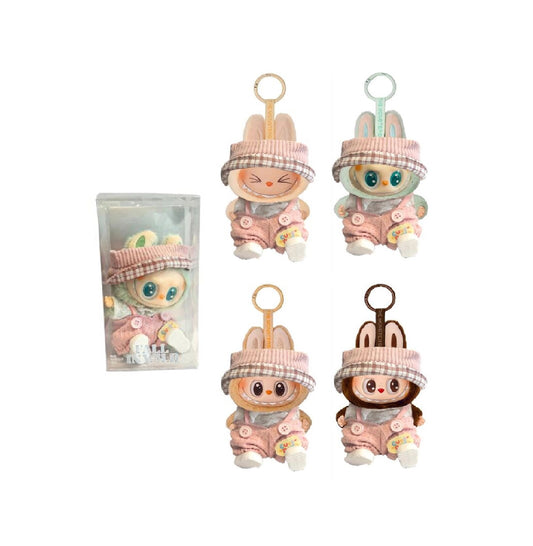 Labubu Monster with Cute Outfit Keychain Bag Charm