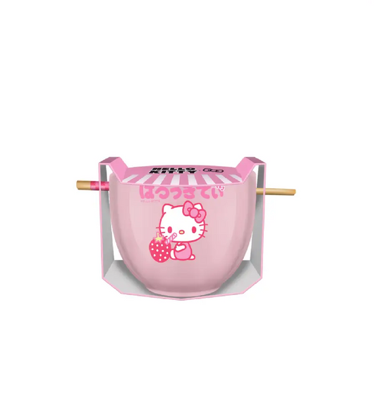 HELLO KITTY RAMEN BOWL WITH CHOPSTICK PINK