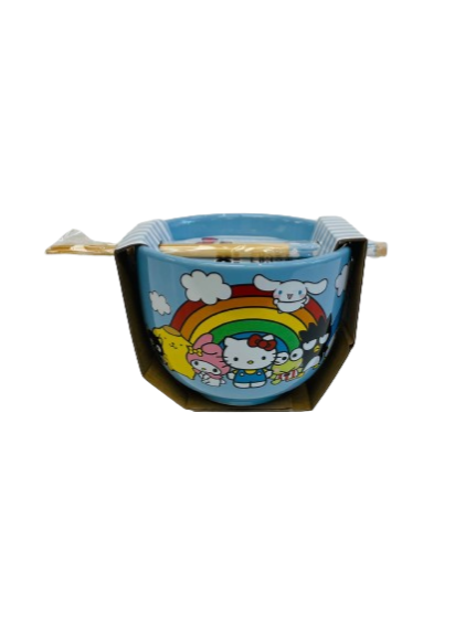 HELLO KITTY RAINBOW RAMEN BOWL WITH CHOPSTICK