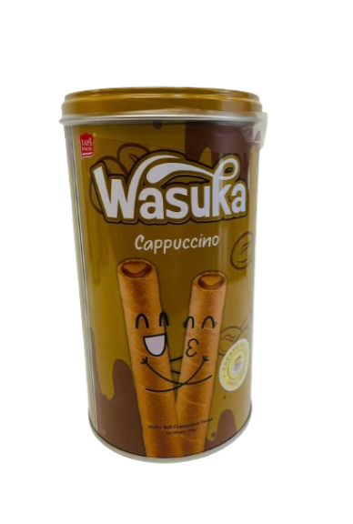 WASUKA WAFER ROLL TIN  CAPPUCCINO 300 GRAMS