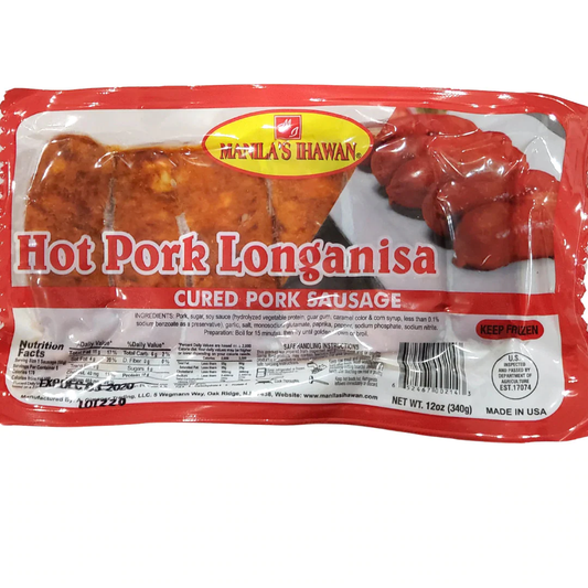 MANILA IHAWAN FROZEN HOT PORK LONGANISA 12 OZ