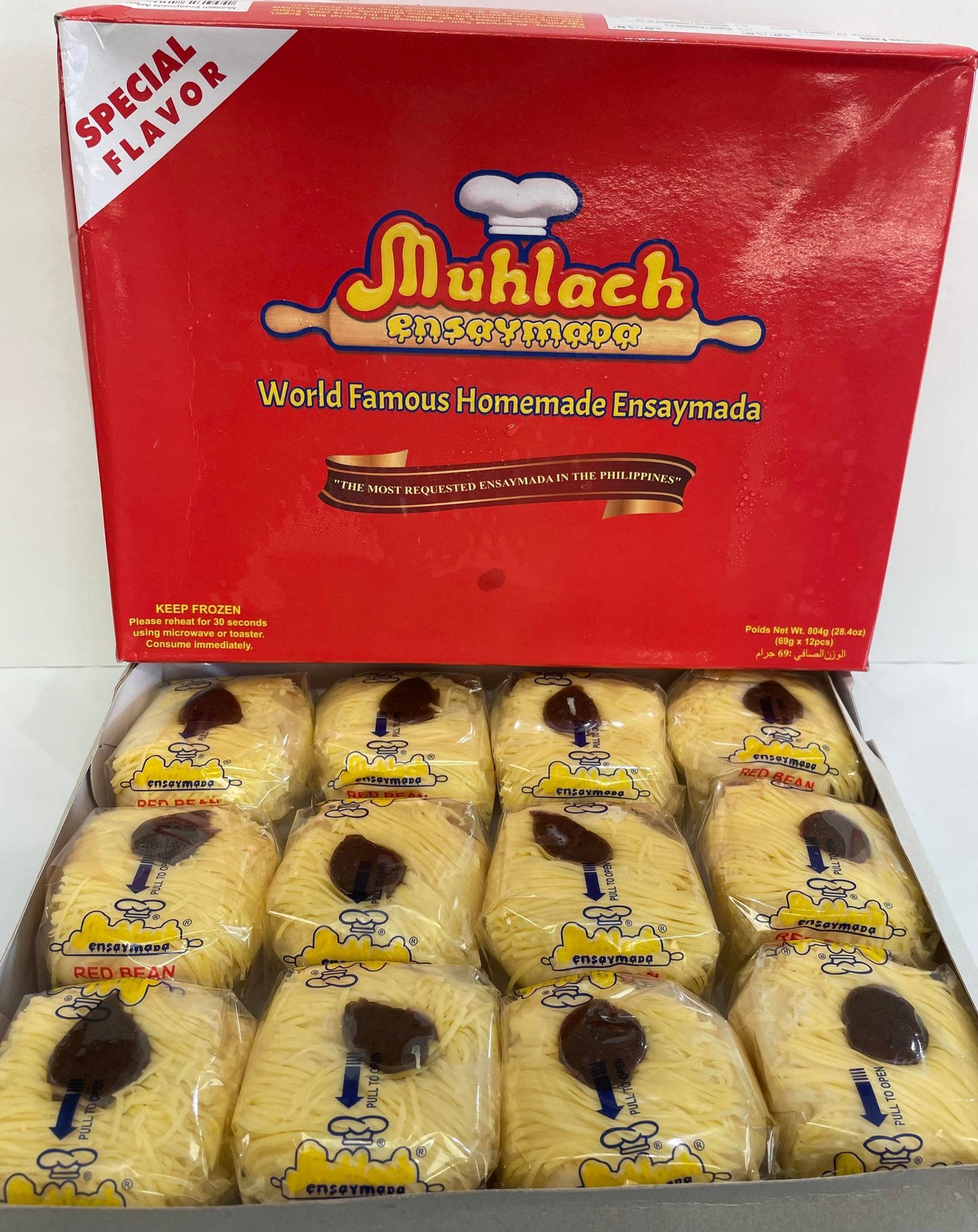 MUHLACH ENSAYMADA (UBE,CHEESE, RED BEAN,YEMA) 1PC