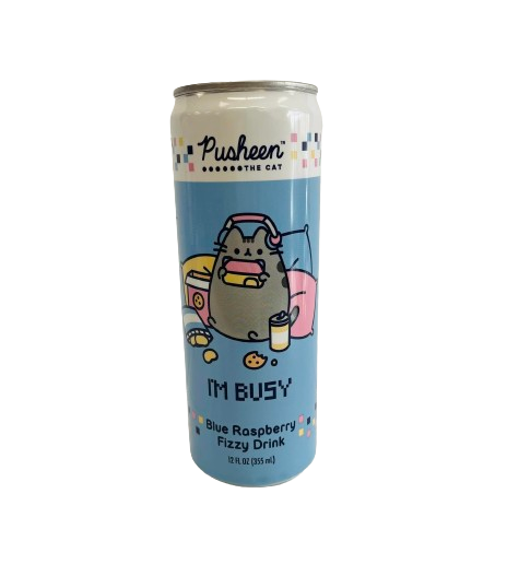 PUSHEEN IM BUSY BLUE RASPBERRY FIZZY DRINK