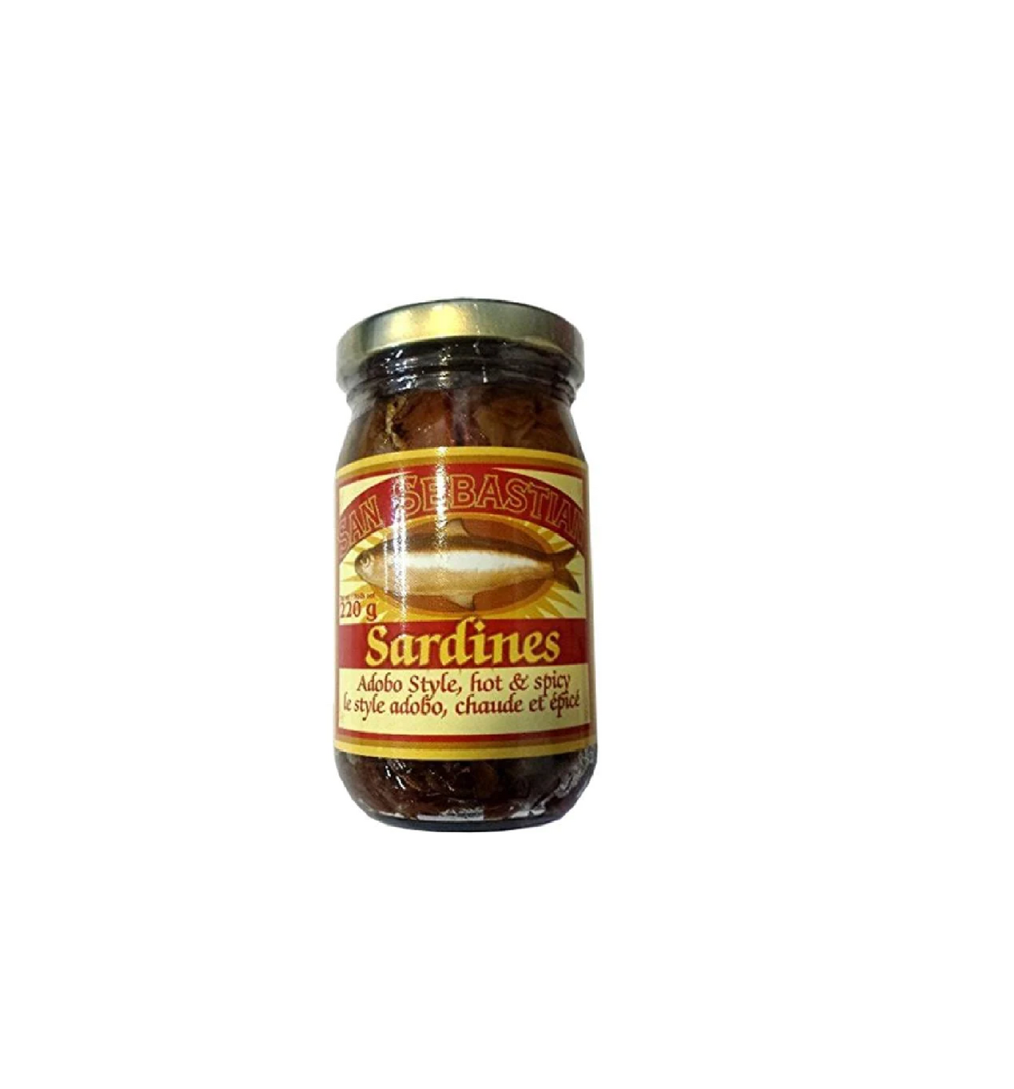 SAN SEBASTIAN SARDINES HOT & SPICY CORN OIL  220 GRAMS