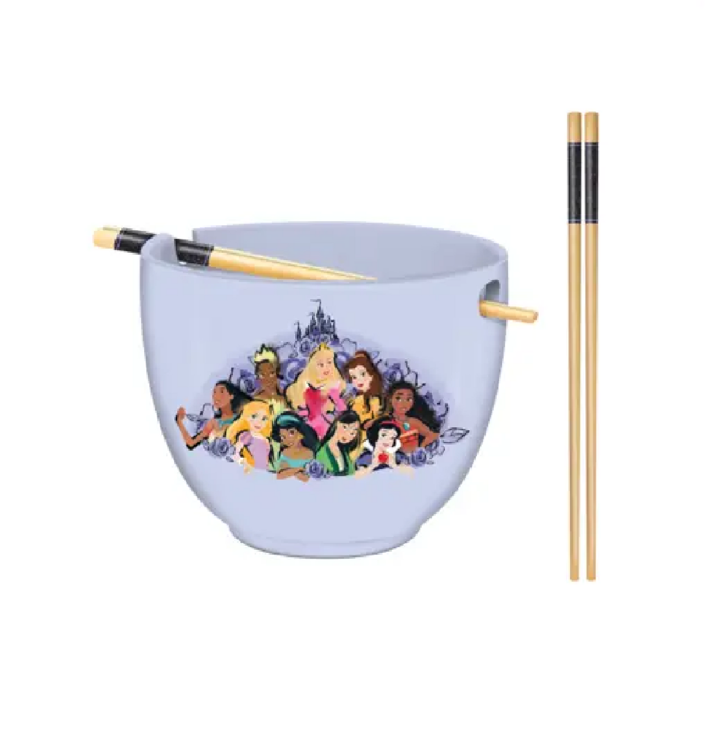 DISNEY PRINCESS CERAMIC BOWL W/CHOPSTICK