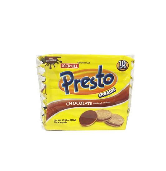 JACK N JILL PRESTO CREAM CHOCO SANDWICH COOKIES