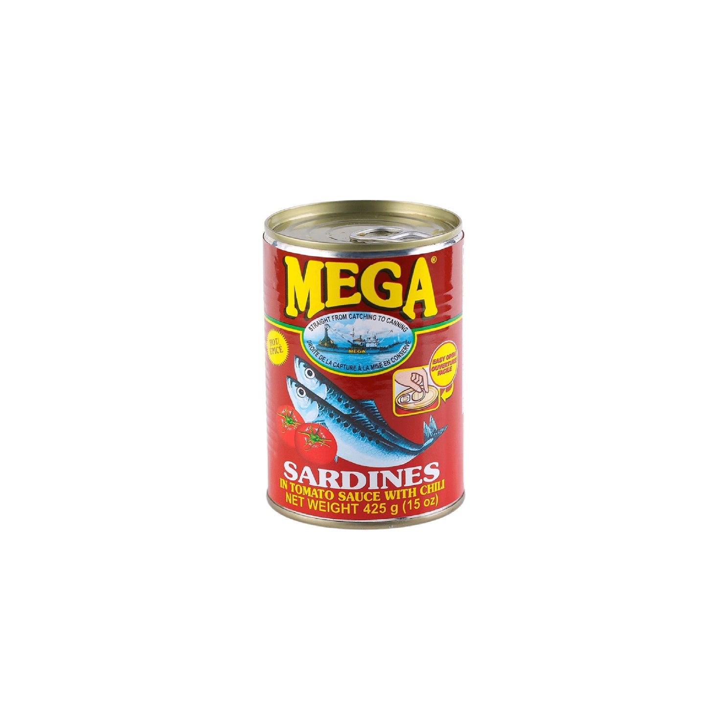 MEGA SARDINES IN TOMATO SAUCE HOT REG 425 GM