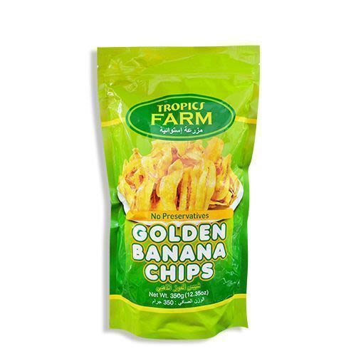 TROPICS FARM GOLDEN BANANA CHIPS 350 GRAMS