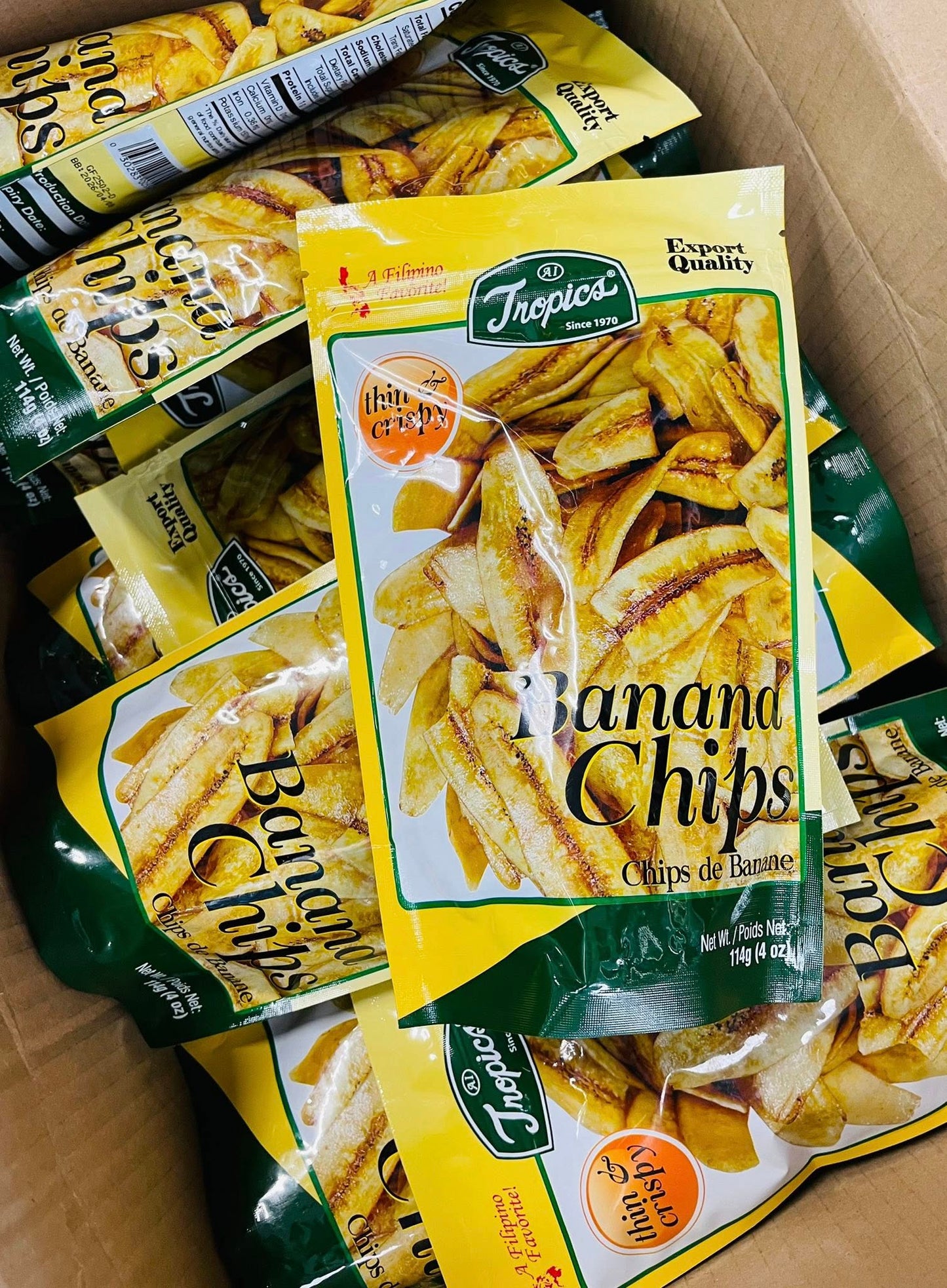 TROPICS BANANA CHIPS CRISPIER THIN 4 OZ