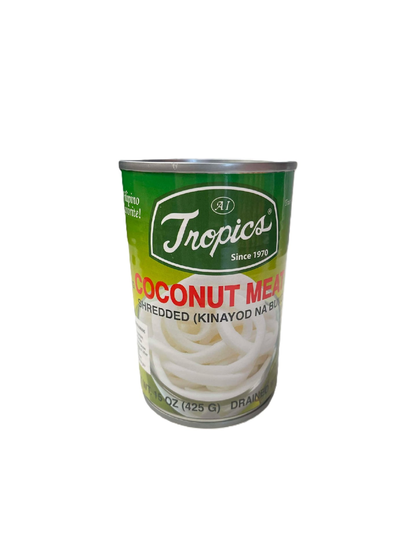 TROPICS COCONUT MEAT STRIPS IN CAN 15 OZ