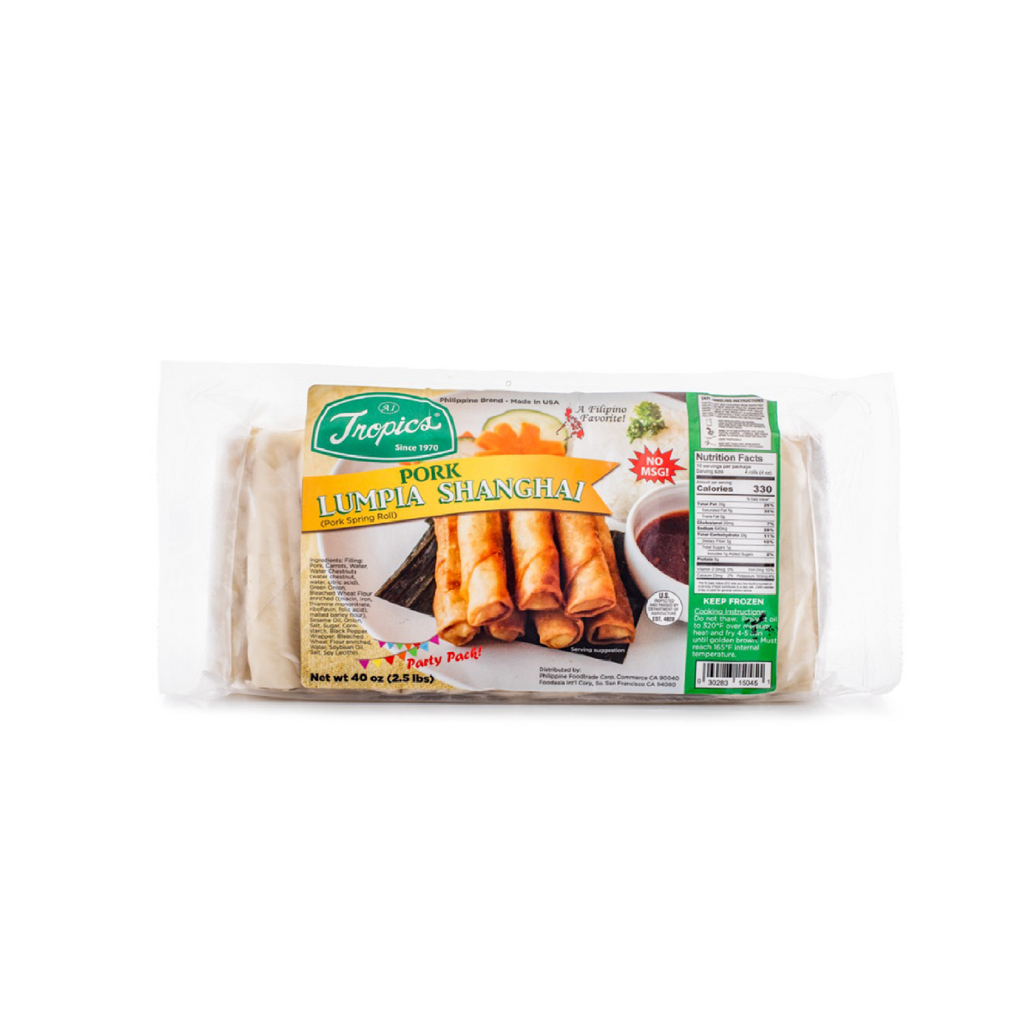 TROPICS LUMPIA SHANGHAI PORK FIESTA PACK 2 LBS