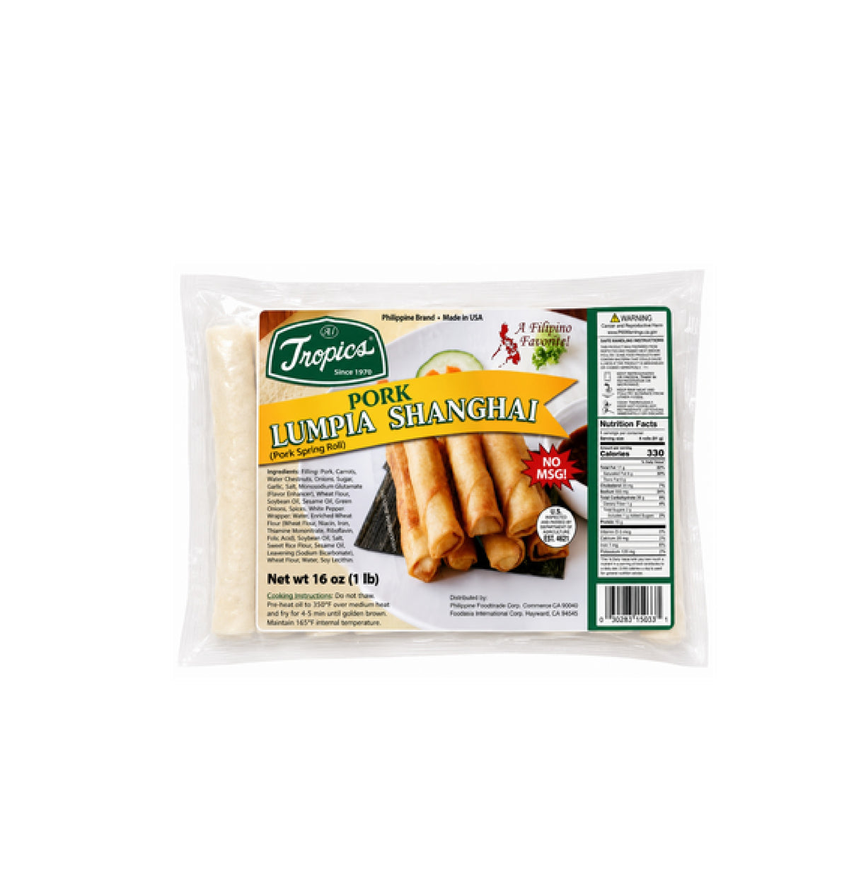 TROPICS PORK LUMPIA 16 OZ