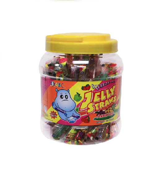 ABC ASSORTED JELLY STRAW IN JAR 31.7 OZ