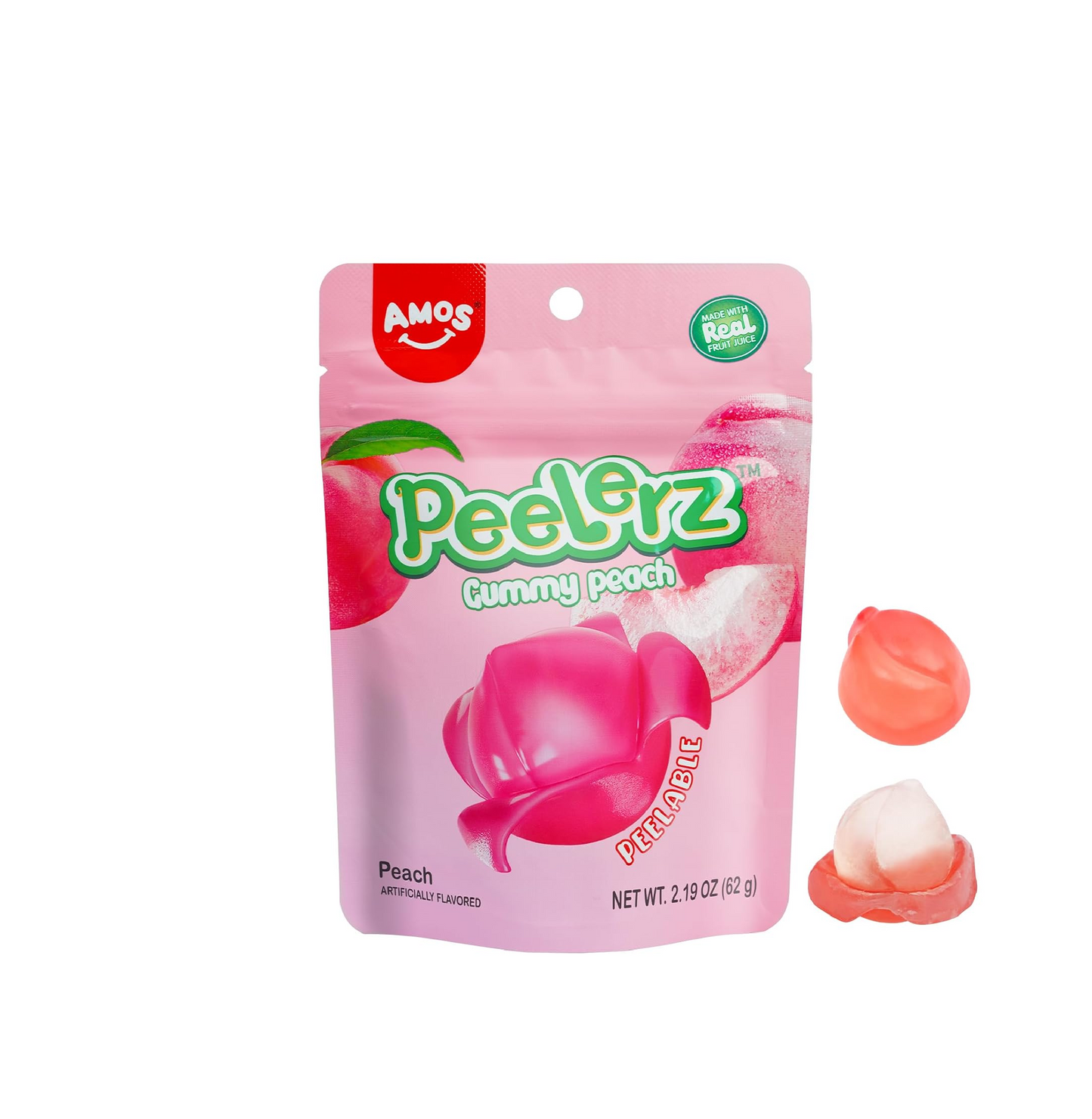 AMOS GUMMY PEELERZ (LYCHEE, MANGO, PEACH ) 6 OZ