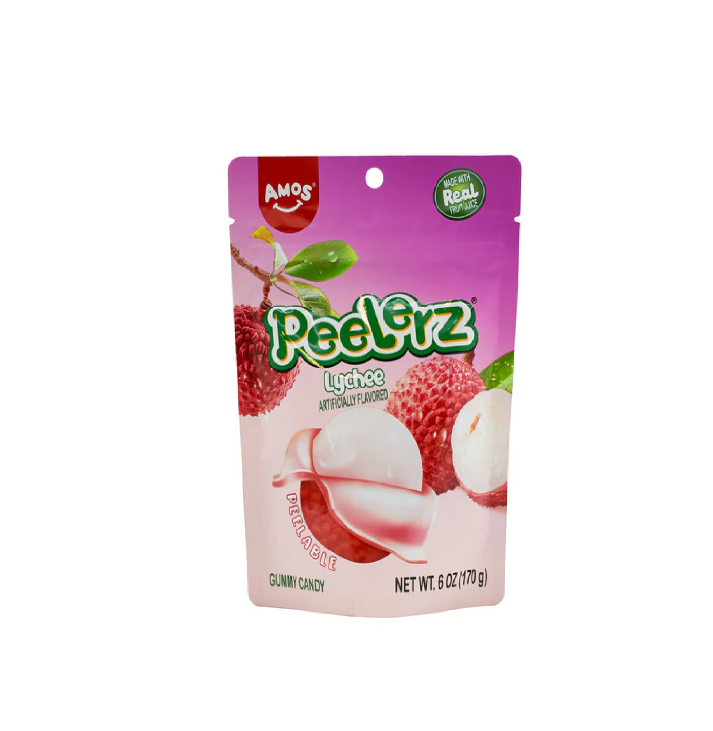 AMOS GUMMY PEELERZ (LYCHEE, MANGO, PEACH ) 6 OZ