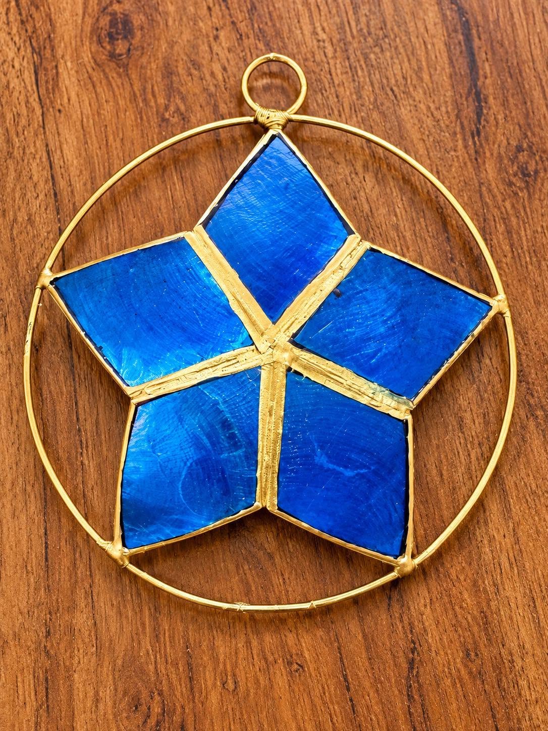 Capiz Stars Ornament 5"