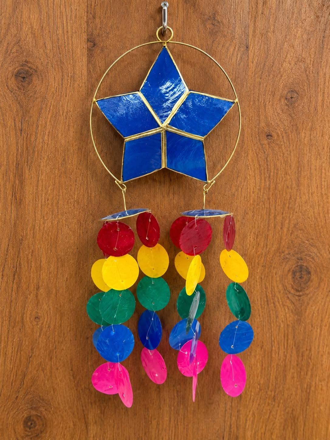 Capiz Star Parol 7.5 Inch with 8 Inch Tail