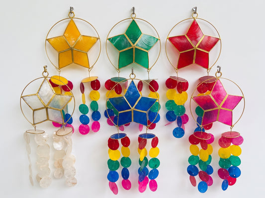 Capiz Star Parol 7.5 Inch with 8 Inch Tail